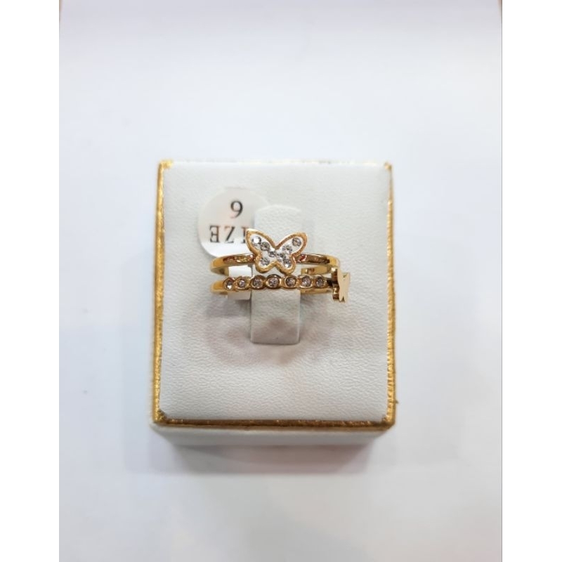 Cincin kupu-kupi titanium, cincin wanita titanium, cincin wanita korean style