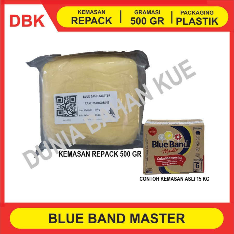 

BLUE BAND MASTER CAKE MARGARINE REPACK 500 GR / BLUEBAND MARGARIN