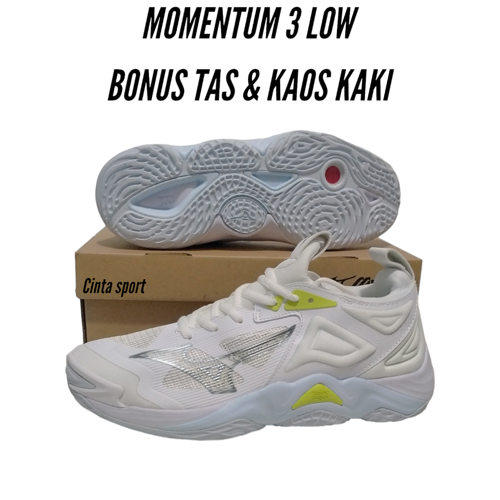 Sepatu Olahraga Voli Mizuno Wave Momentum 3 Low Cewek / Sepatu Voli Mizuno Wave Momentum 2 Low Termu
