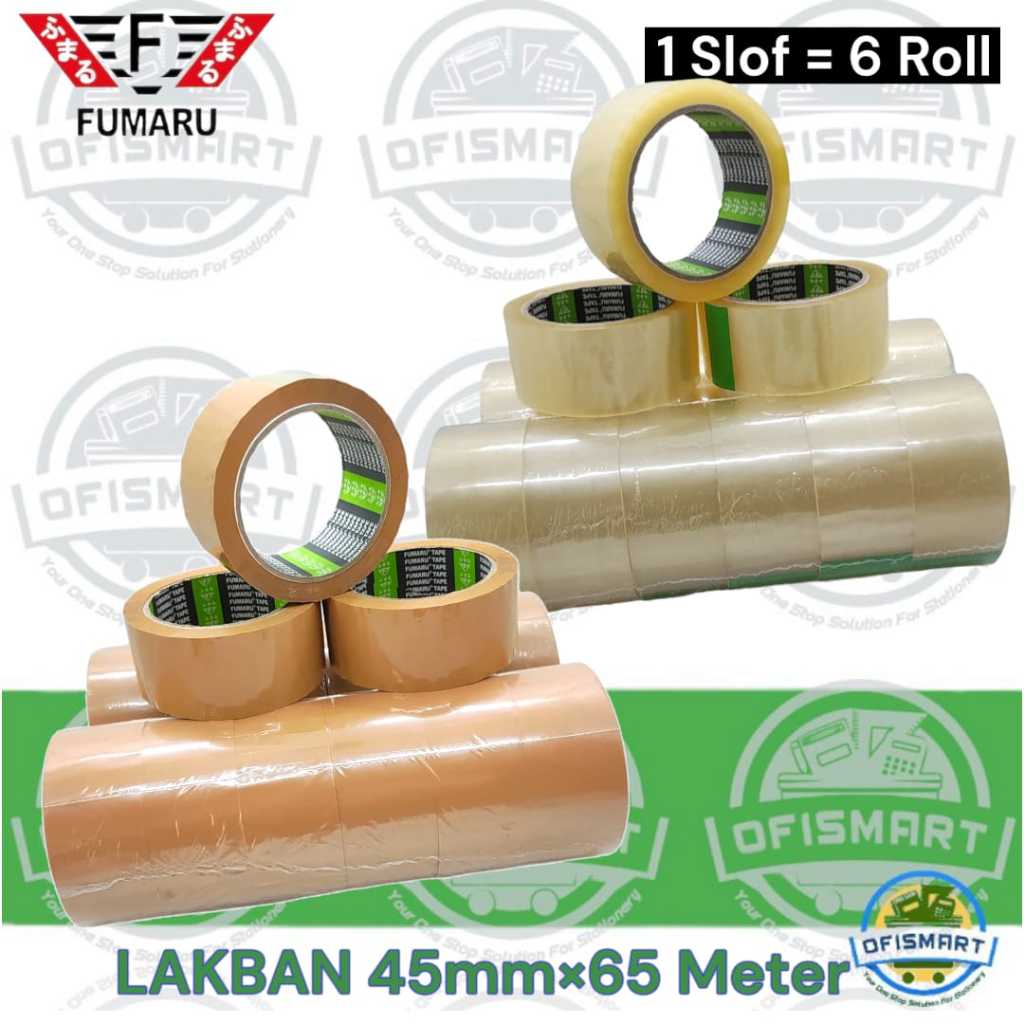 Fumaru Lakban Opp Tape Selotip 45Mm X 65 M Green @1 Slof =6 Rol Co
