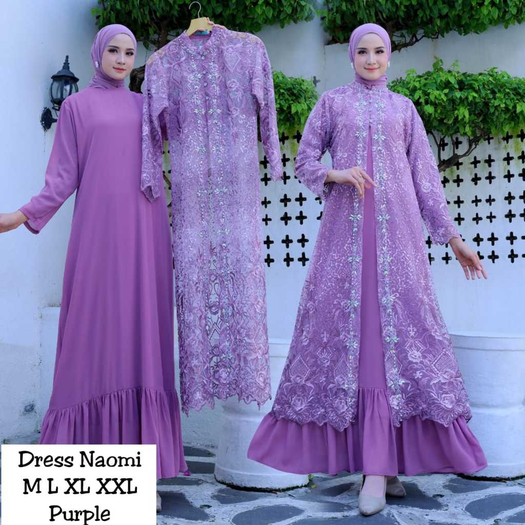 Gamis Dress Naomi / Gamis Terbaru / Gamis Pesta / Gamis Kekinian