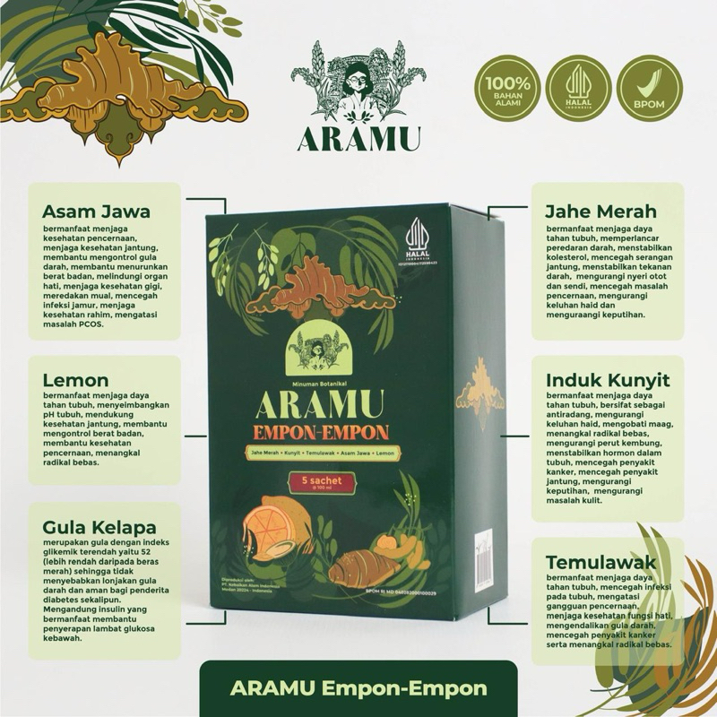 

RB JAMU ARAMU EMPON EMPON 1 kotak isi 5 sachets