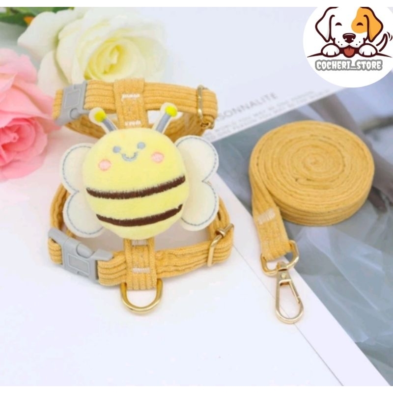Tali tuntun anjing kucing bentuk lebah / tali pengaman pengikat anabul kucing anjing
