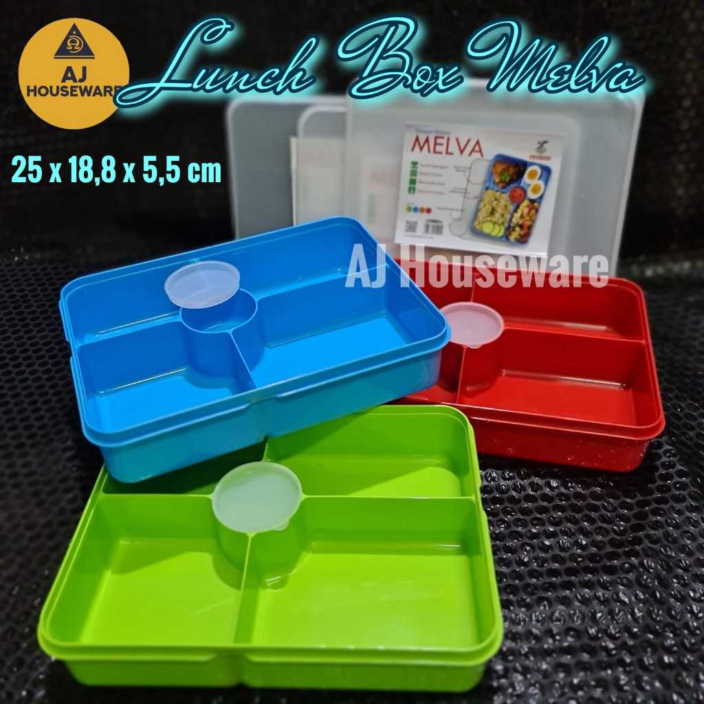 LUNCH BOX MELVA / TEMPAT MAKAN KATERING SEGI SEKAT 5 GLOBAL EAGLE/KOTAK MAKAN PLASTIK TEPAK MAKAN