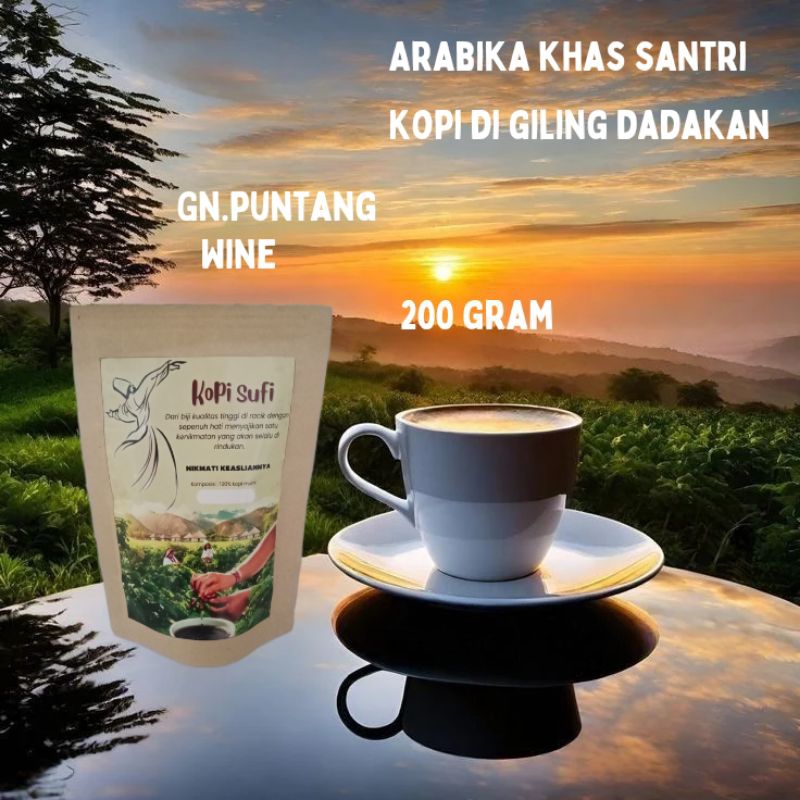 

kopi Arabika PUNTANG WINE 200 gram kopi hitam bubuk/biji asli