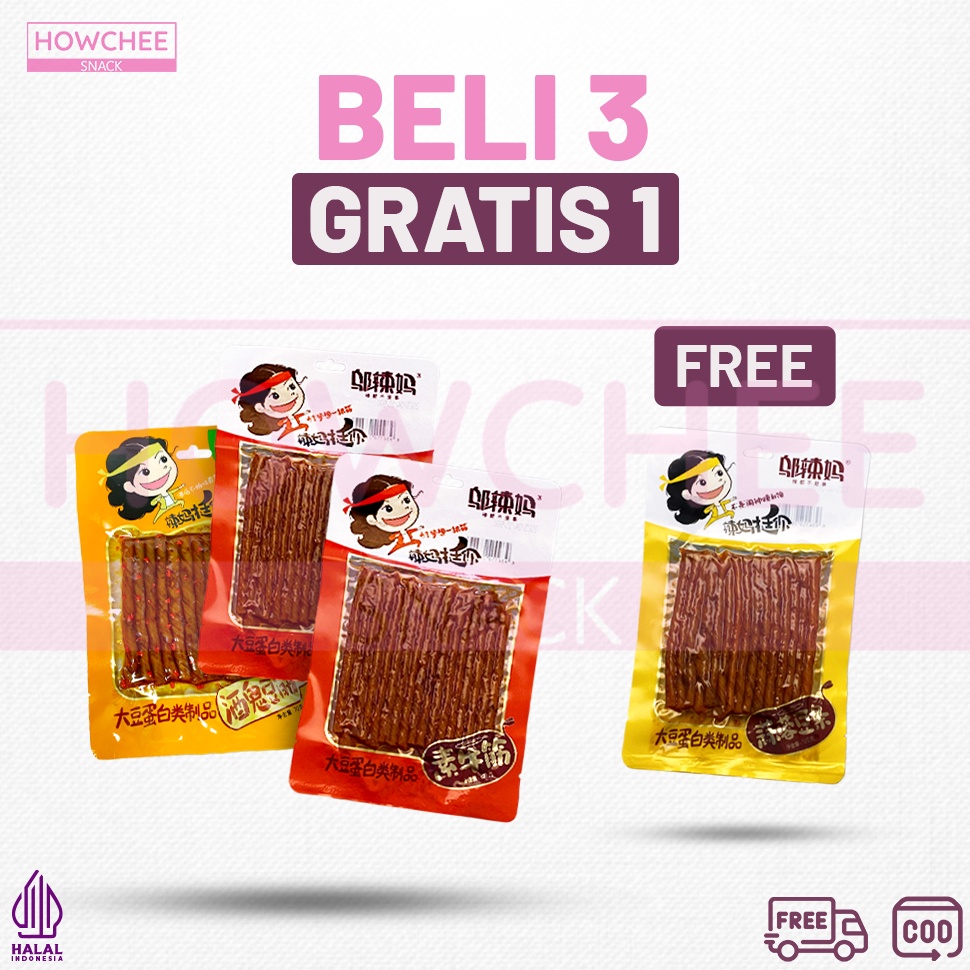

Laku keraz HALAL Howecheesnack Wulama Buy 3 Get 1 Free Latiao Wulama Gluten Latiao Snack a Vegetarian Food Snacks