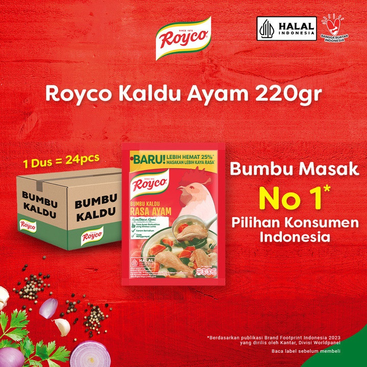 

See More Royco Bumbu Kadu Penyedap Rasa Ayam Beryodium 22g Isi 24