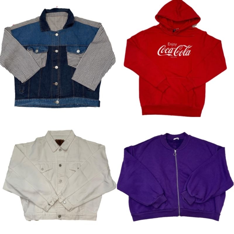 Jacket bomber jeans vintage uniqlo hnm knit rajut