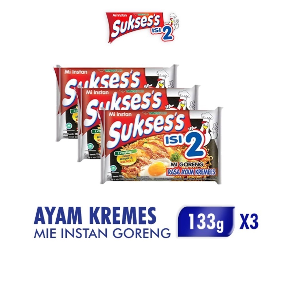 

Klaim promo Suksess Mie Instan Goreng Ayam Kremes Bag 133 gr x3
