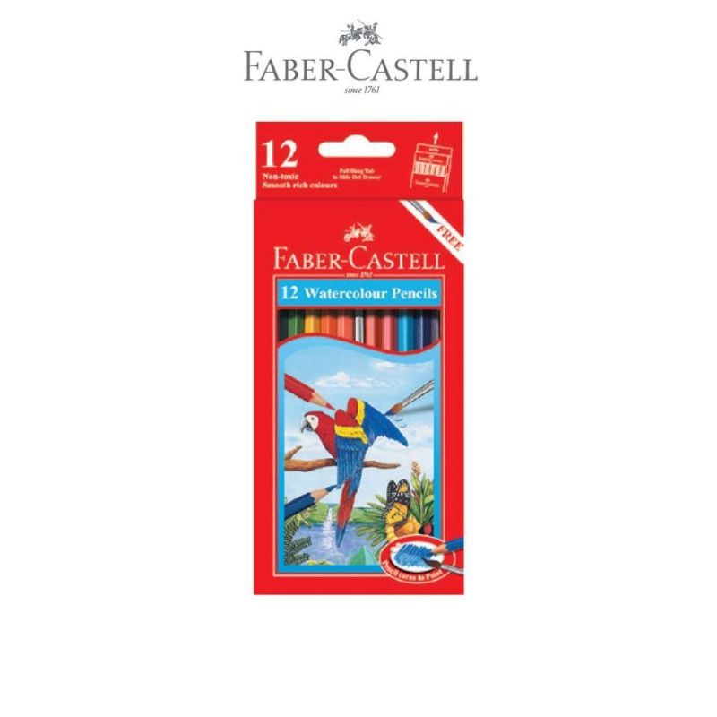 

Pensil Warna Faber Castell Watercolour (12 Warna) ukuran Panjang Original 100%