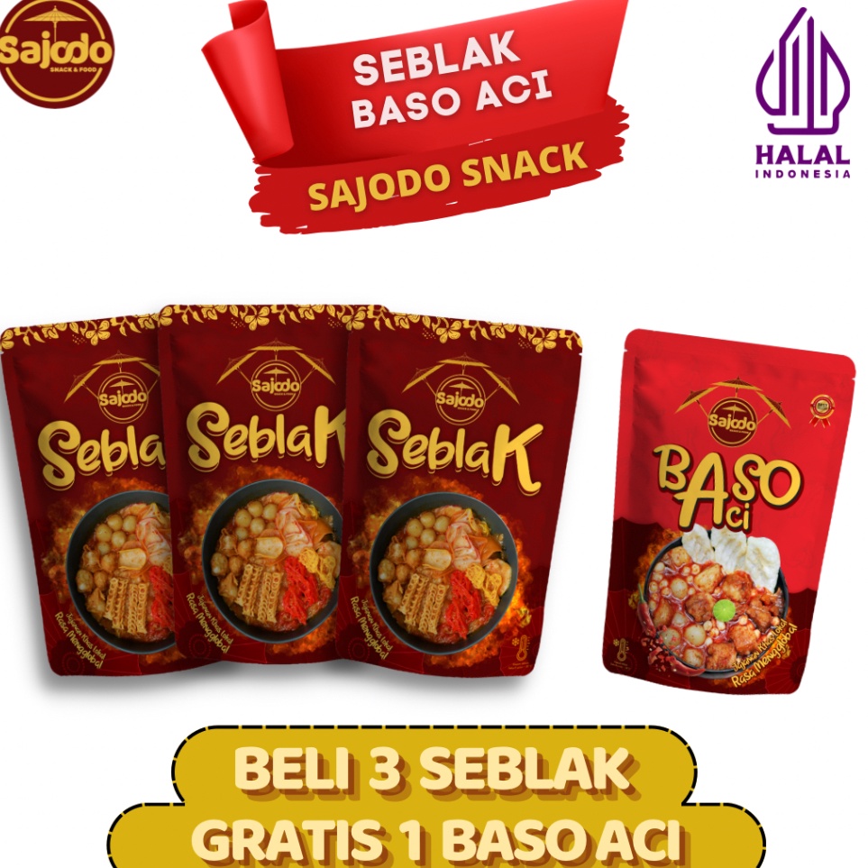

Kilat Hemat SAJODO BELI 3 SEBLAK INSTANT 195 Gram FREE 1 BASO ACI 195 Gram