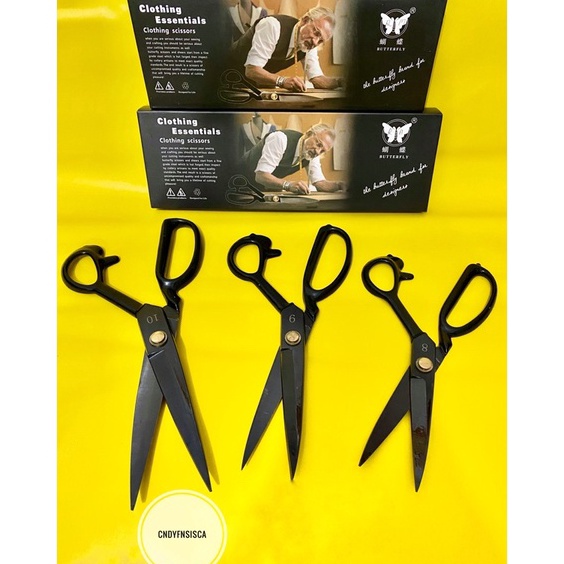 

KODE A5I5 Gunting Kain Butterfly Gagang Karet Premium 8 9 1 dan 12 Professional Tailor Scissors