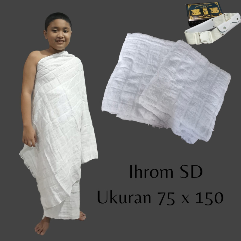 Pakaian Ihrom Anak Sd Smp / Kain Ihrom Manasik Haji Anak / Baju Ihrom Anak Sd Smp Premium