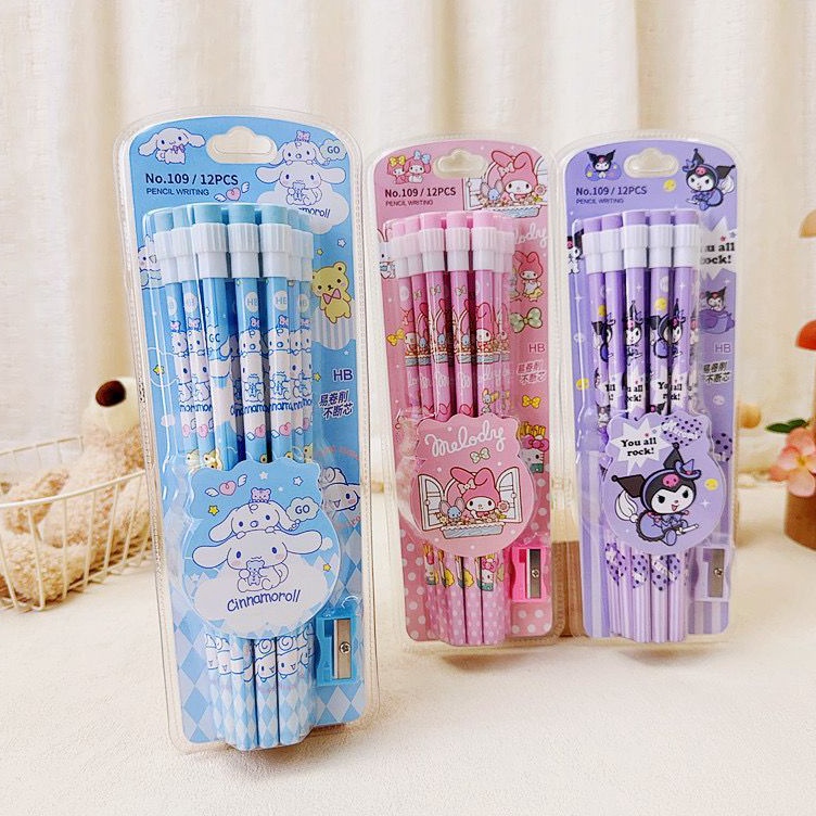 

ART I86T SL88 Set Pensil isi 12 PCS Motif Sanrio Kuromi Cinnamoroll My Melody
