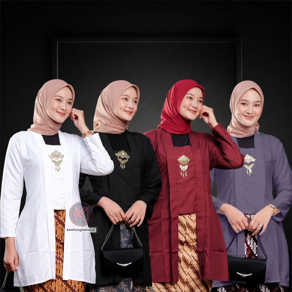 Kebaya Kutubaru Tunik Polos / kebaya tradisional / kebaya katun