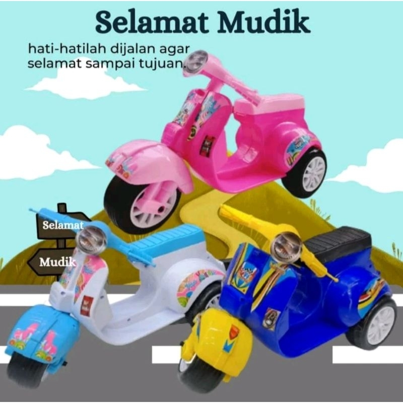 Vespa Mainan Anak / Motor Vespa Mainan Anak / Mainan Anak Motor Vespa Mini Ada Musik dan Lampu / Mai