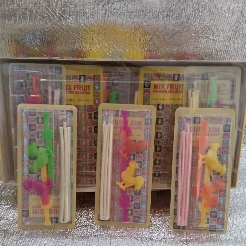 Permen lunak bentuk sedotan mix fruit