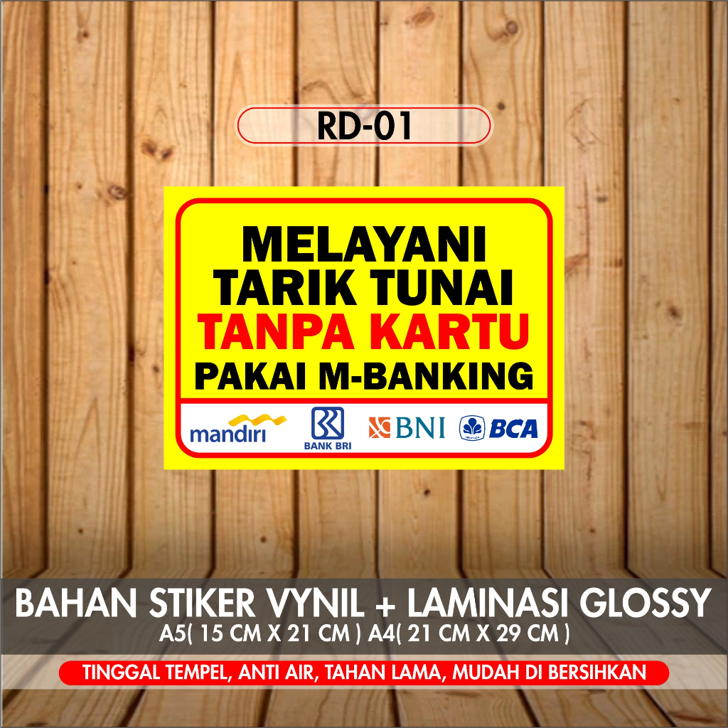 

STIKER TARIK TUNAI M-BANKING TAHAN AIR