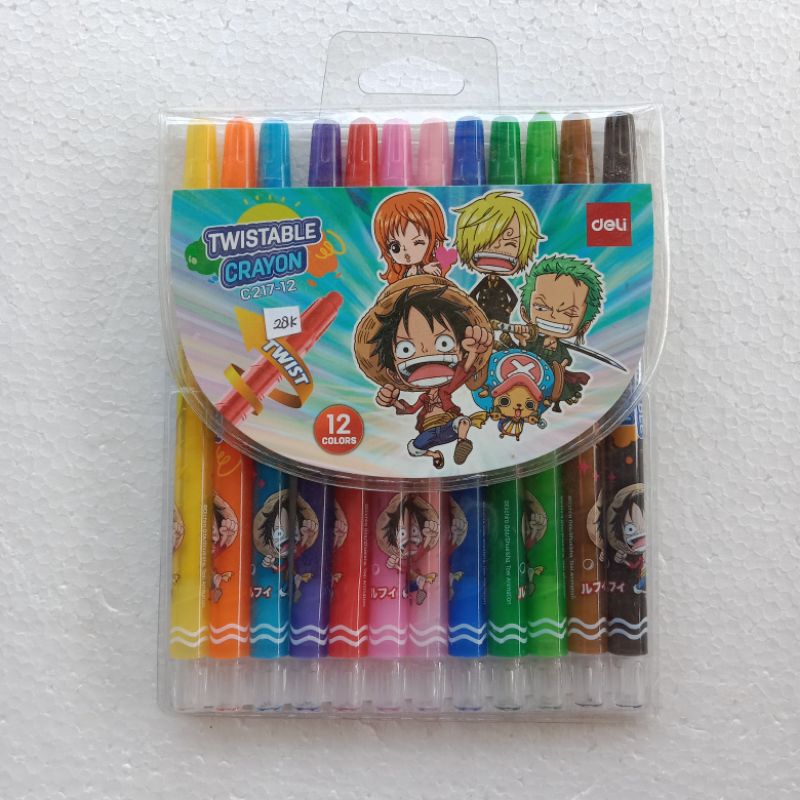 

KF || Twistable Crayon ONE PEACE / Krayon Putar Deli isi 12 warna Anti Kotor C217 - SATUAN