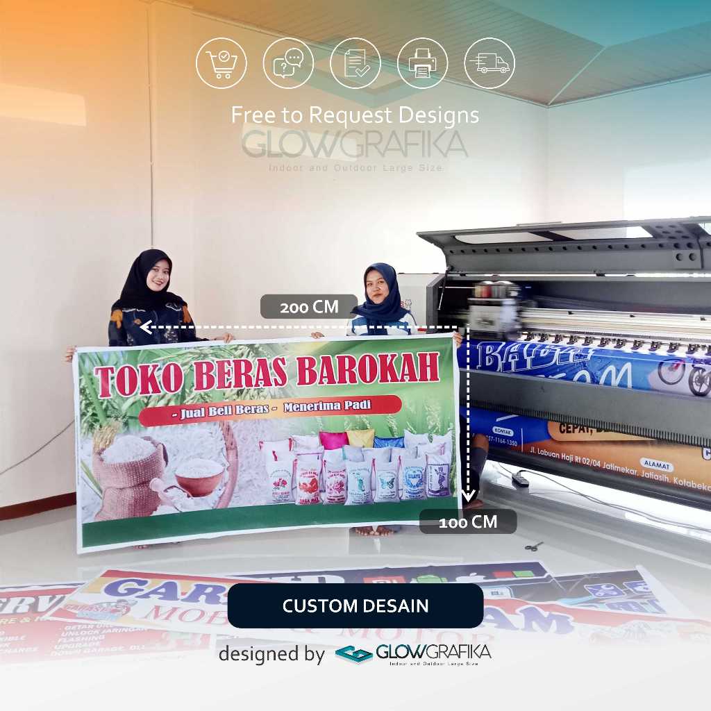 Banner Spanduk Toko Beras Free Custom A