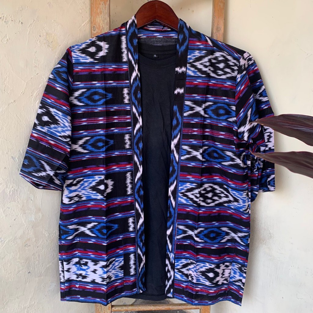 Kimono Etnik Tenun Outerwear Cardigan Unisex Outer Tenun Troso Cardigan Etnik Tenun Jepara New Motif