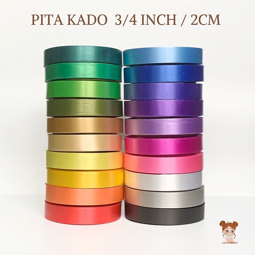 

pita kado 2cm 3/4 inch pita kertas jepang plastik polos (POLYPROPYLENE RIBBON) 2CM