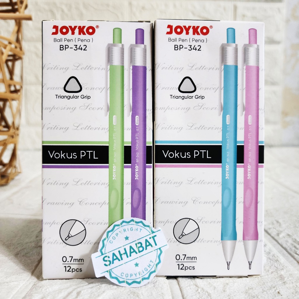 

(12) PULPEN BOLPEN KLIK JOYKO BP-342 VOCUS 0.7MM WARNA PASTEL MIX TINTA HITAM