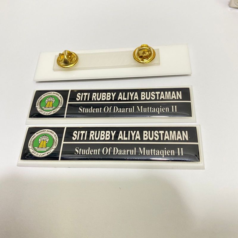 

PAPAN NAMA PDH LAPIS RESIN/FIBER MAGNET,PENITI DAN KANCING PAKU