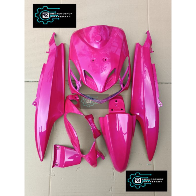 Cover full body halus Yamaha mio smile warna pink Magenta cat custom
