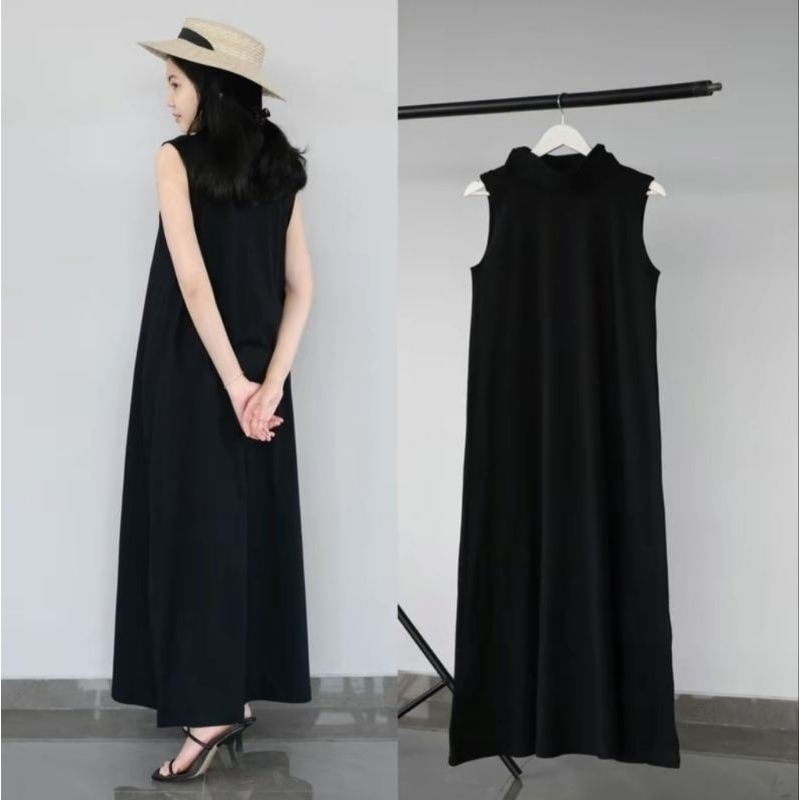 Inner Dress Knit Premium Tanpa Lengan | Midi Dress Tanpa Lengan | Manset Dress Tebal