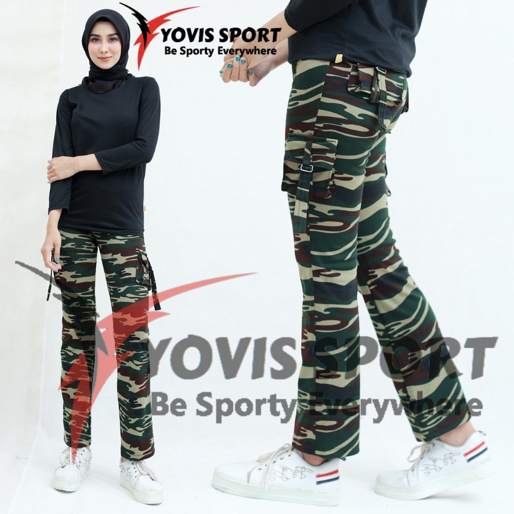 Yovis sport - celana olahraga senam wanita - loreng standar