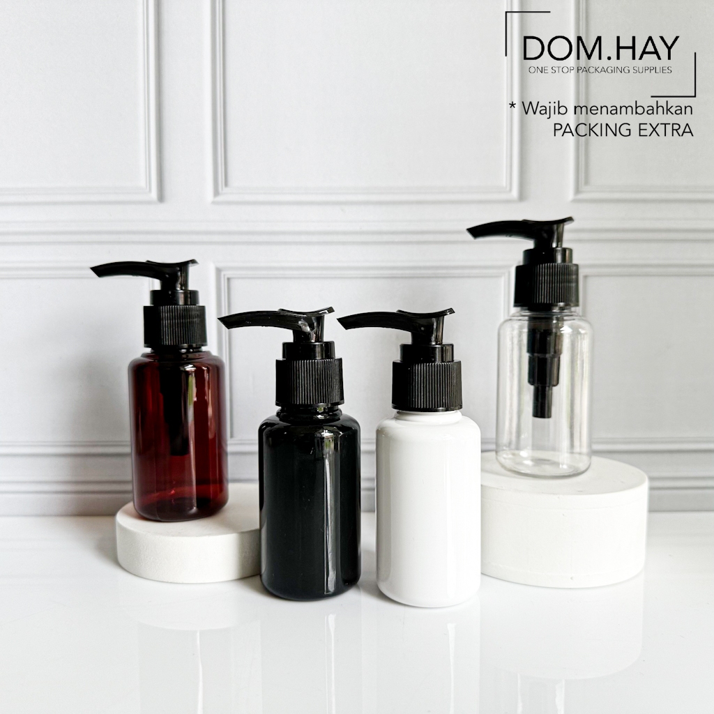 Botol Plastik Pump Hitam 70ml Tubular Dish Soap Sabun Body Hand Wash Shampoo Gel Oil Minyak Kemasan 