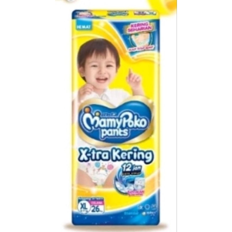 Mamypoko X-tra Kering XL26 / Popok Mamypoko XL26 / Mamypoko Murah / Mamypoko Kuning / XL26