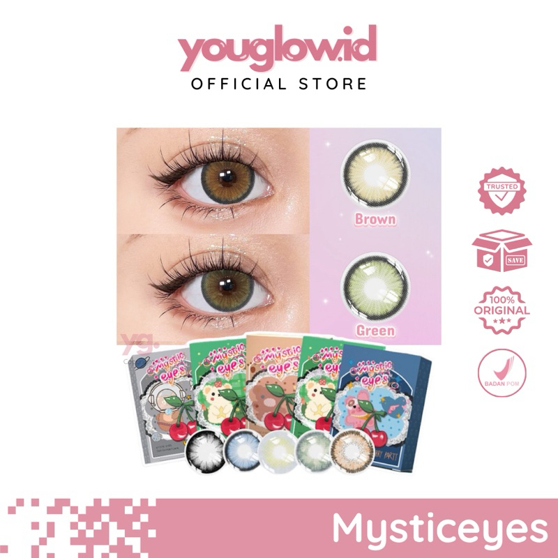 MYSTICEYES Softlens Warna 2 Pasang BPOM | Lensa Kontak Mata Normal Minus Silinder Anti UV | Diameter