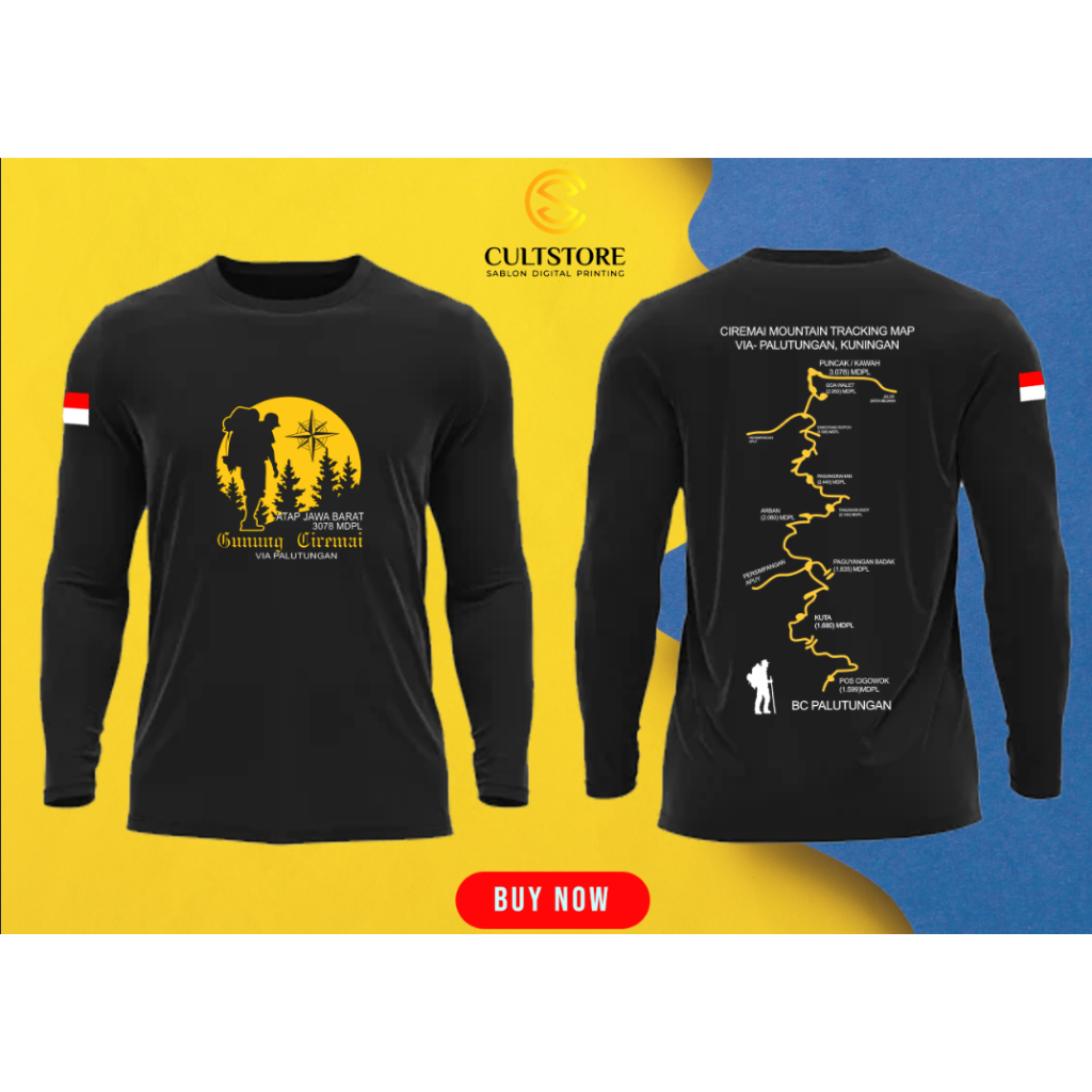 kaos pendaki gunung ciremai via palutungan kaos Adventure indonesia