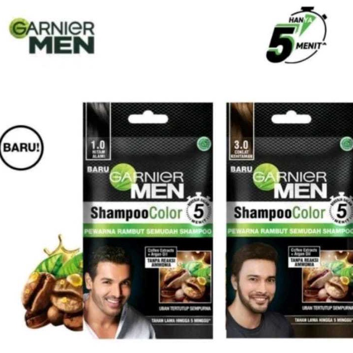 HOT Garnier Men Shampoo Color  Pewarna Rambut Pria Semudah Shampoo