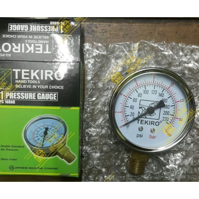 [PROMO] MANOMETER UKURAN 16 BAR MERK TEKIRO / PRESSURE GAUGE