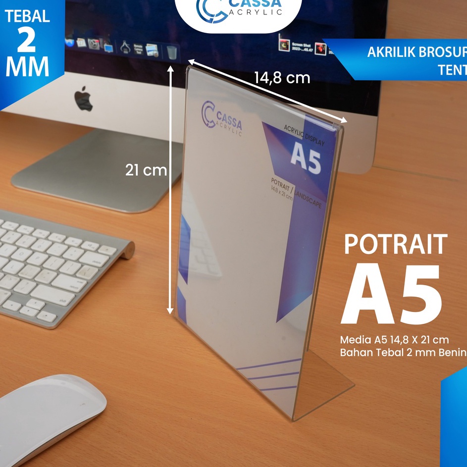 

Super Unik Tempat Brosur A5L Potrait Tent Holder Akrilik Display Tent Card 1 Sisi