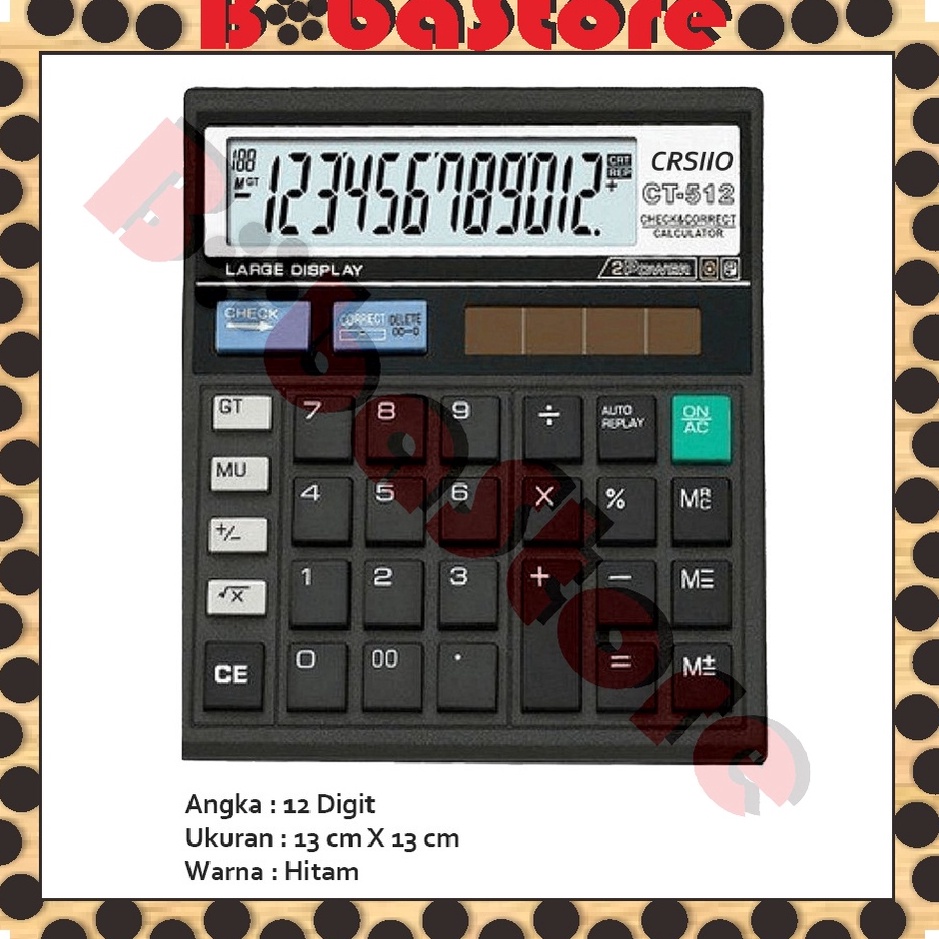 

Baru Terjamin Bobastore Kalkulator 12 Digit Angka CITIZEN SDC 812 Calculator Digital S2
