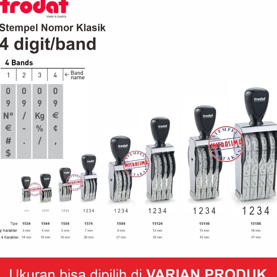 

Paket Istimewa Stempel klasik nomor merk Trodat 4 digit