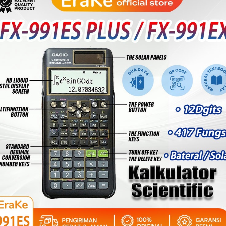 

Murah Terlaris Kalkulator Scientific Casio FX 991 ES PLUS Calculator Scientific FX991EX 417 Fungsi Dukungan Untuk Muatan Surya
