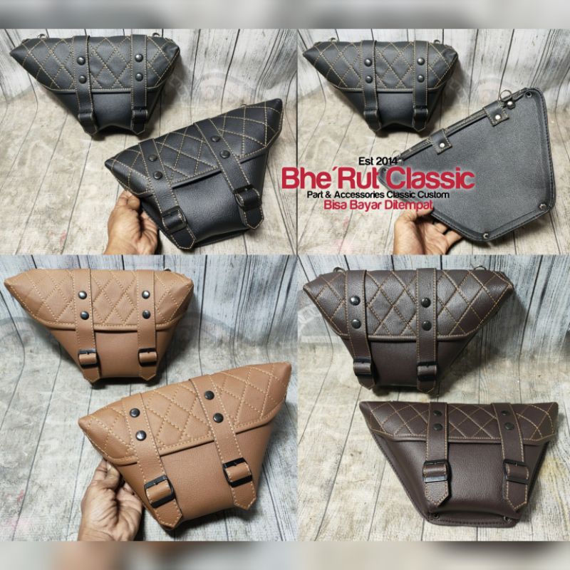 Tas Samping Side Bag Motor Classic Custom Chopper 1 Set Kanan Kiri Type 02