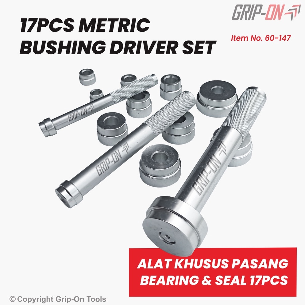 Oke Pr GripOn Metric Bushing Driver Set 17Pc Lepas Pasang Bushing Seal Driver 17 Pcs 6147