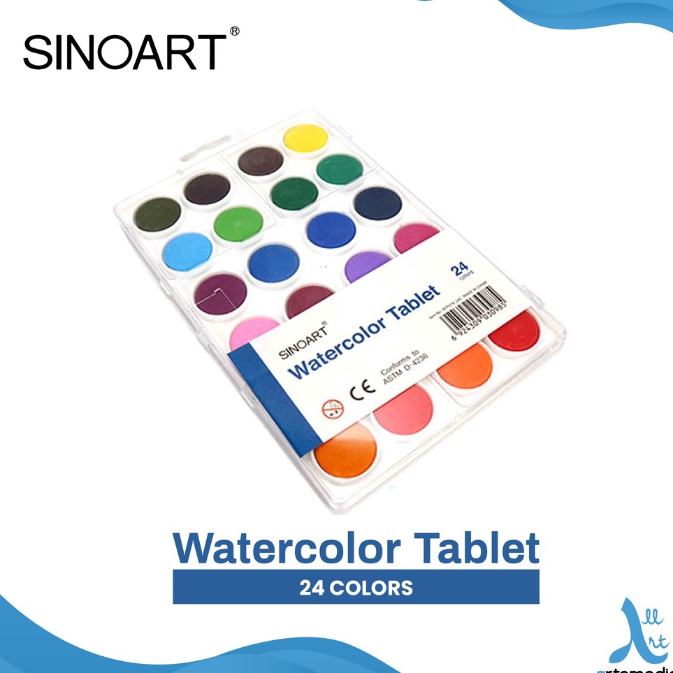 

Garansi Terpercaya Cat Air Sinoart Watercolor Tablet 24 Colors