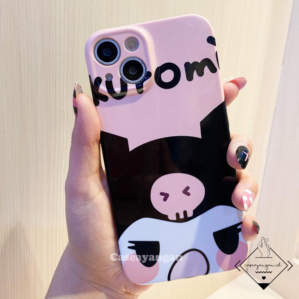 Kuromi Case For Iphone X XS XR 11 12 13 14 15 PLUS PRO MAX Frameless Kuromi Cartoon Tipis Luxury Cut