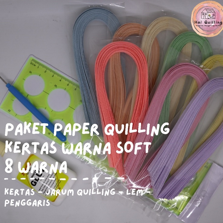 

Ready Istimewa Paket Paper Quilling Kertas Soft 8 Warna Kertas 29 cm5 cm