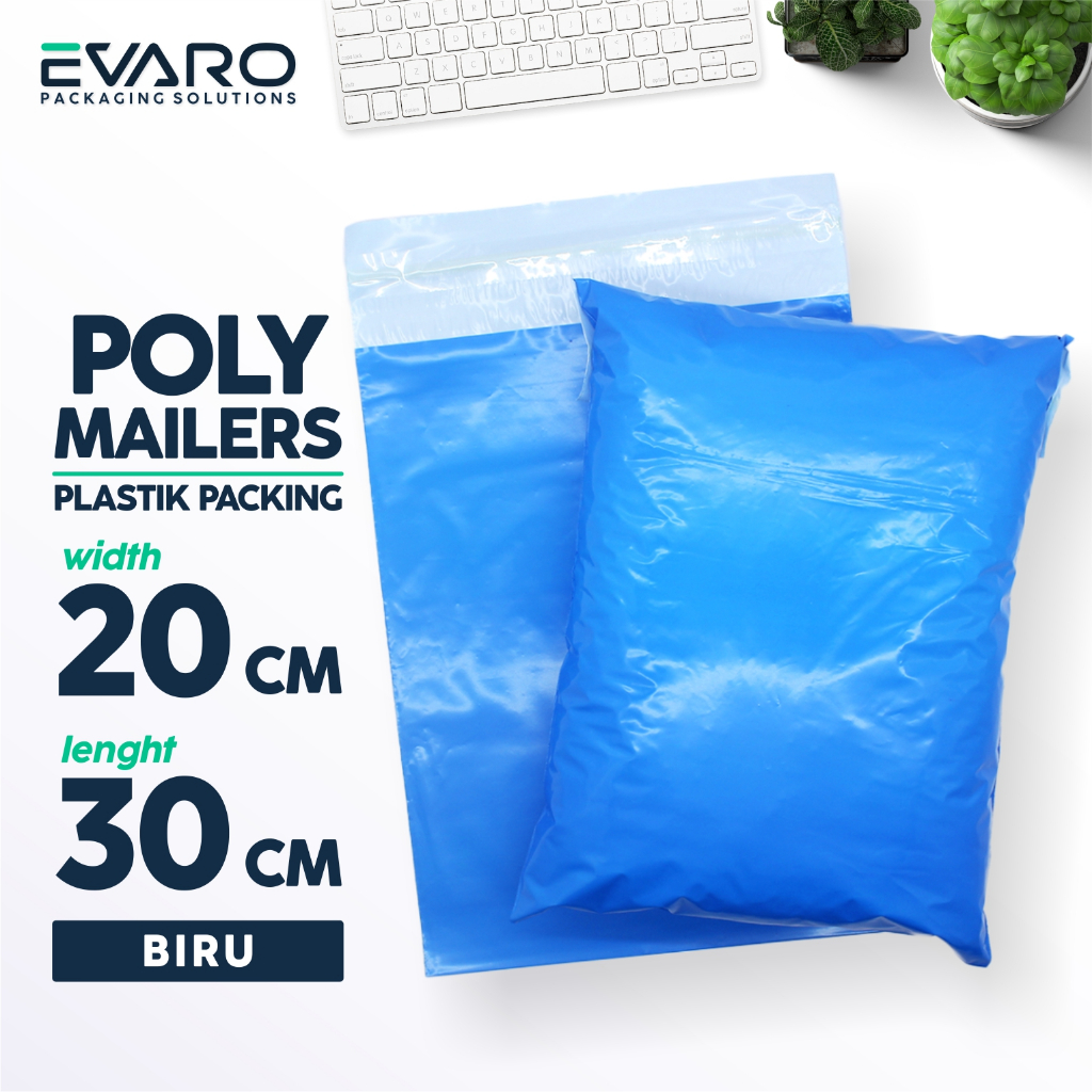 

EVARO - Plastik Polymailer 20x30cm Biru Plastik Packing Polimer Tebal Berkualitas
