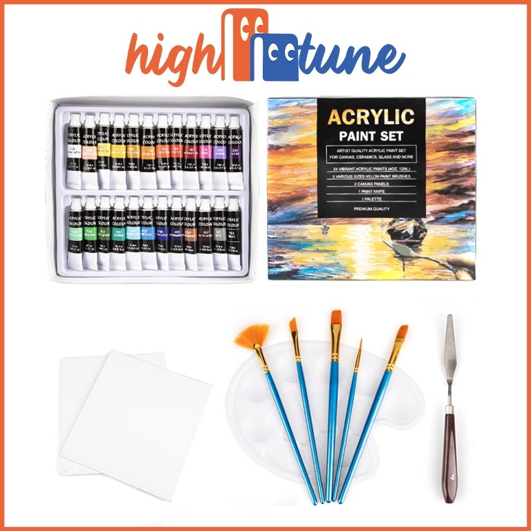 

KODE S37Q Hightune Acrylic paint set Cat Akrilik Set 1224 Warna 1ml Lukis Kanvas Maries Acrylic DasarPrimer