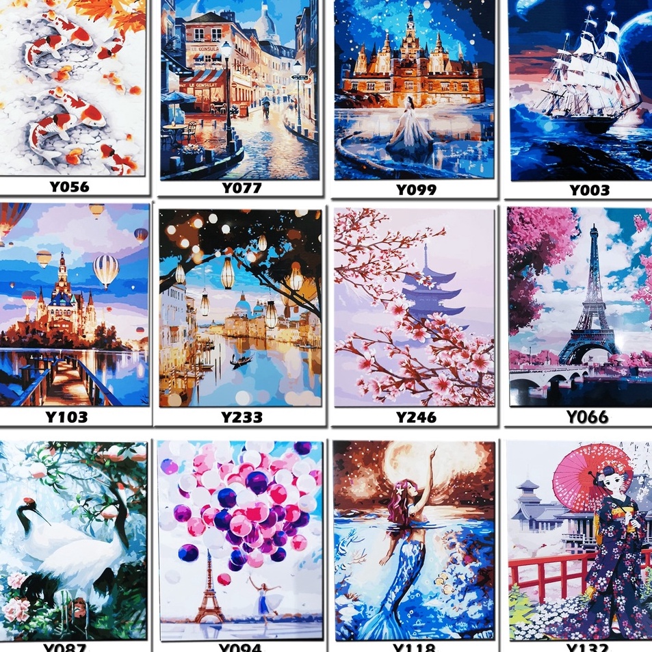 

New Promo WPSBGS PROMO PORTRIAT PAINT BY NUMBER PAINTING BY NUMBERS DIY PARIS ALAM ART SET MELUKIS