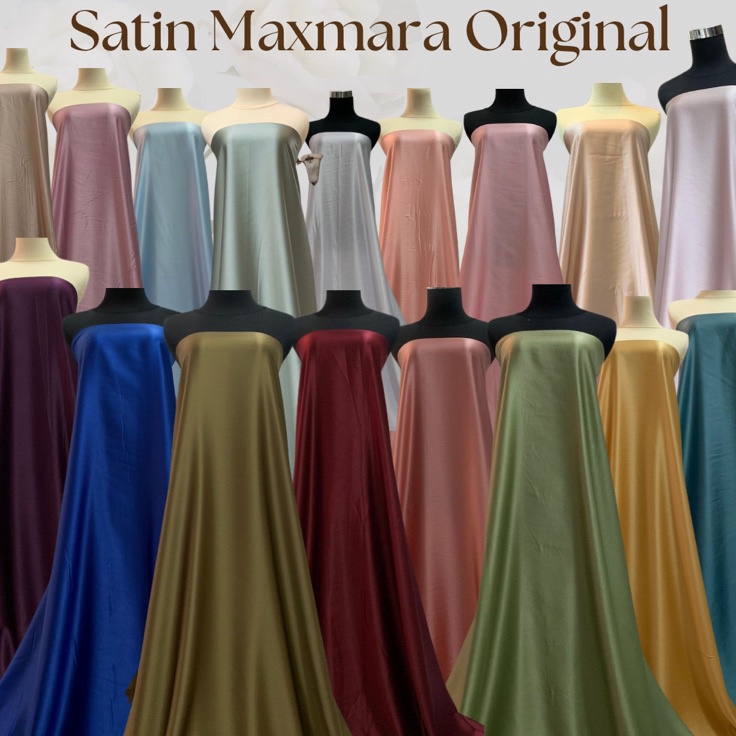 Free Ongkir Kain Satin Saten Silk Lux Pure Original Bahan Maxxmara Maxmaraa Meteran Mewah Warna Ungu